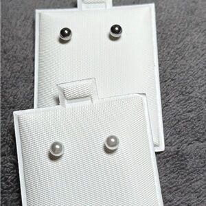 Infant Elegant Stainless and White Pearl Stud Earrings